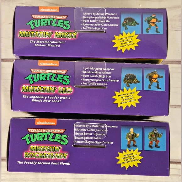 Teenage Mutant Ninja Turtles Mutant Leo, Mikey, and Rocksteady Action Figures - Picture 9 of 9